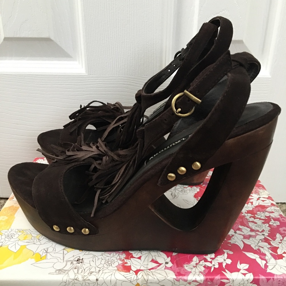 Chinese laundry tassel wedge sandals